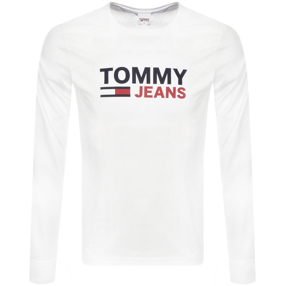 Alternative Image for ProductTommy Jeans Logo Long Sleeve T Shirt White1